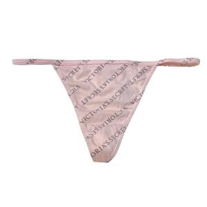 Victoria’s Secret Purest Pink Logo V-String Panty Size Large